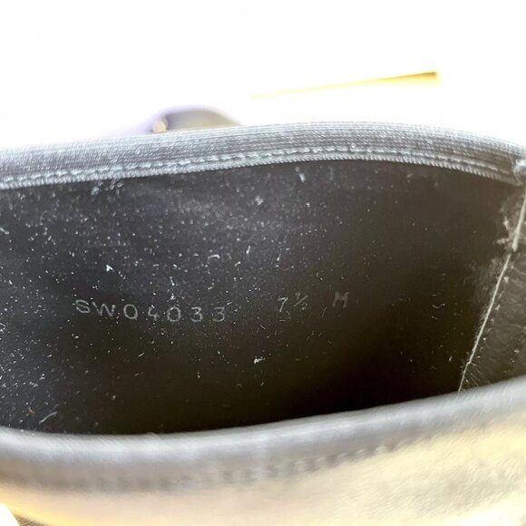 NIB $595 STUART WEITZMAN Front Zip Black Stretch Leather Bootie Heel Boot 7.5 M - Picture 8 of 8